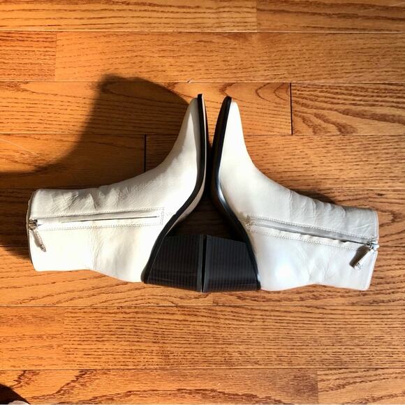 SAM EDELMAN WINNIE Ivory Leather Block Heel Bootie Women’s Size 8 - Picture 11 of 16